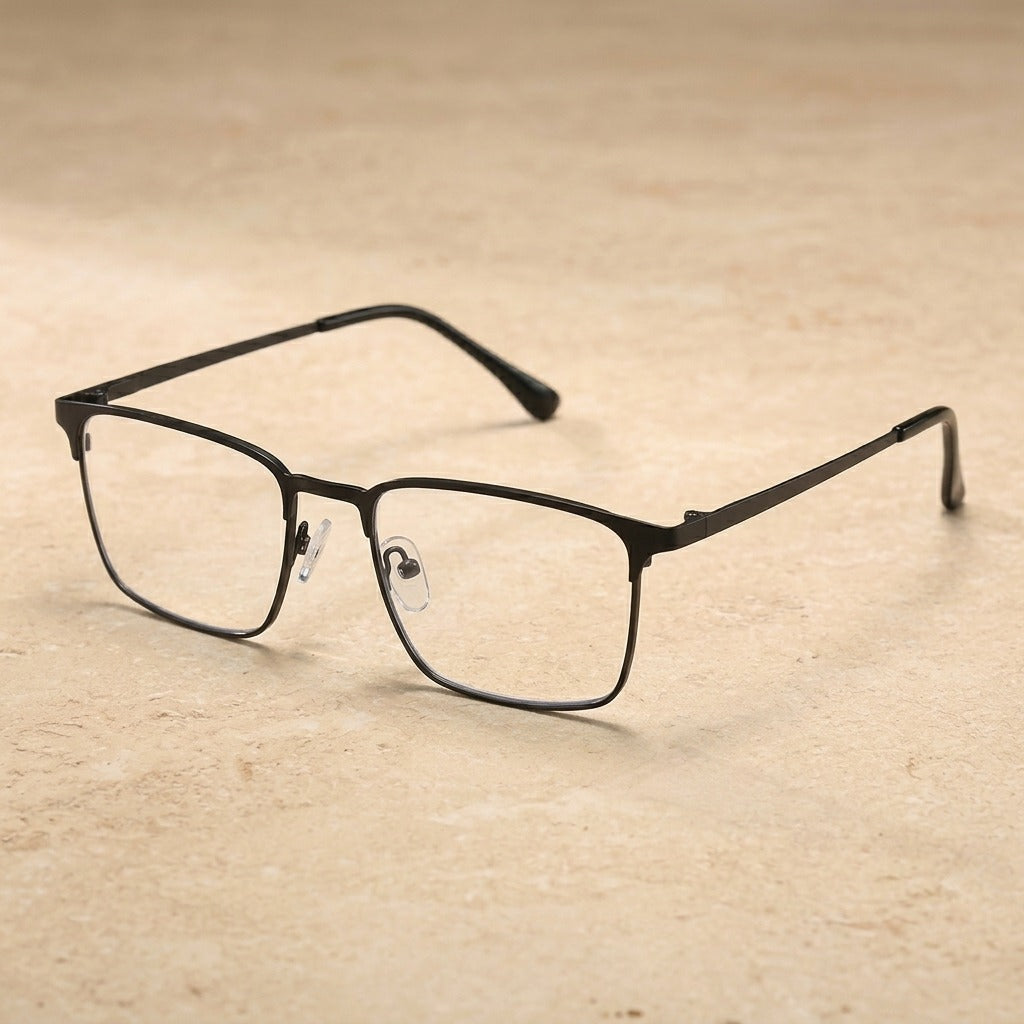 Kocolior Unisex Full Rim Square Alloy Hyperopic Reading Glasses 39143 - Black