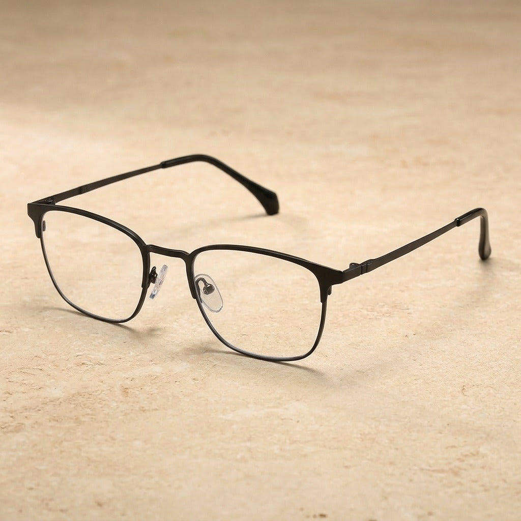 Kocolior Unisex Full Rim Square Acetate Alloy Hyperopic Reading Glasses 91872 - Black