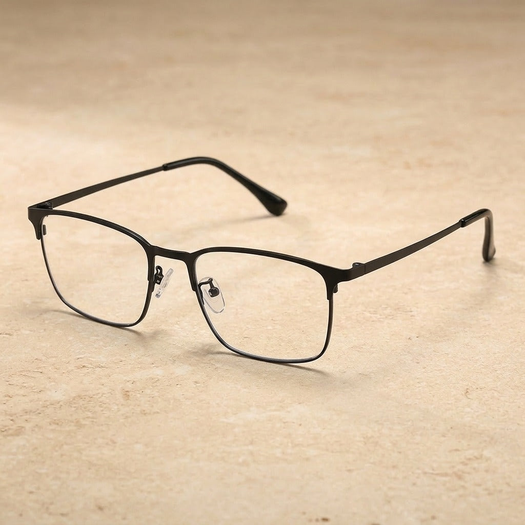 Kocolior Unisex Full Rim Square Alloy Hyperopic Reading Glasses 38010 - Black