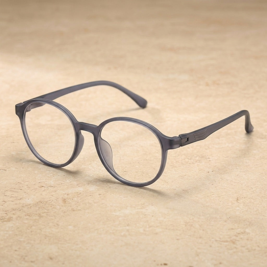 Kocolior Unisex Full Rim Round Tr 90 Hyperopic Reading Glasses 66016 - Gray