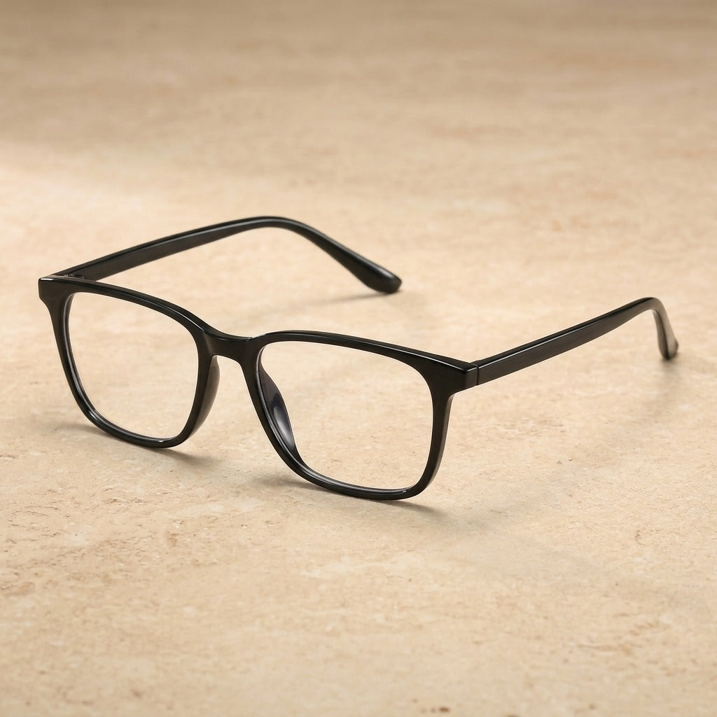 Kocolior Unisex Full Rim Square Tr 90 Acetate Hyperopic Reading Glasses 6919 - Black