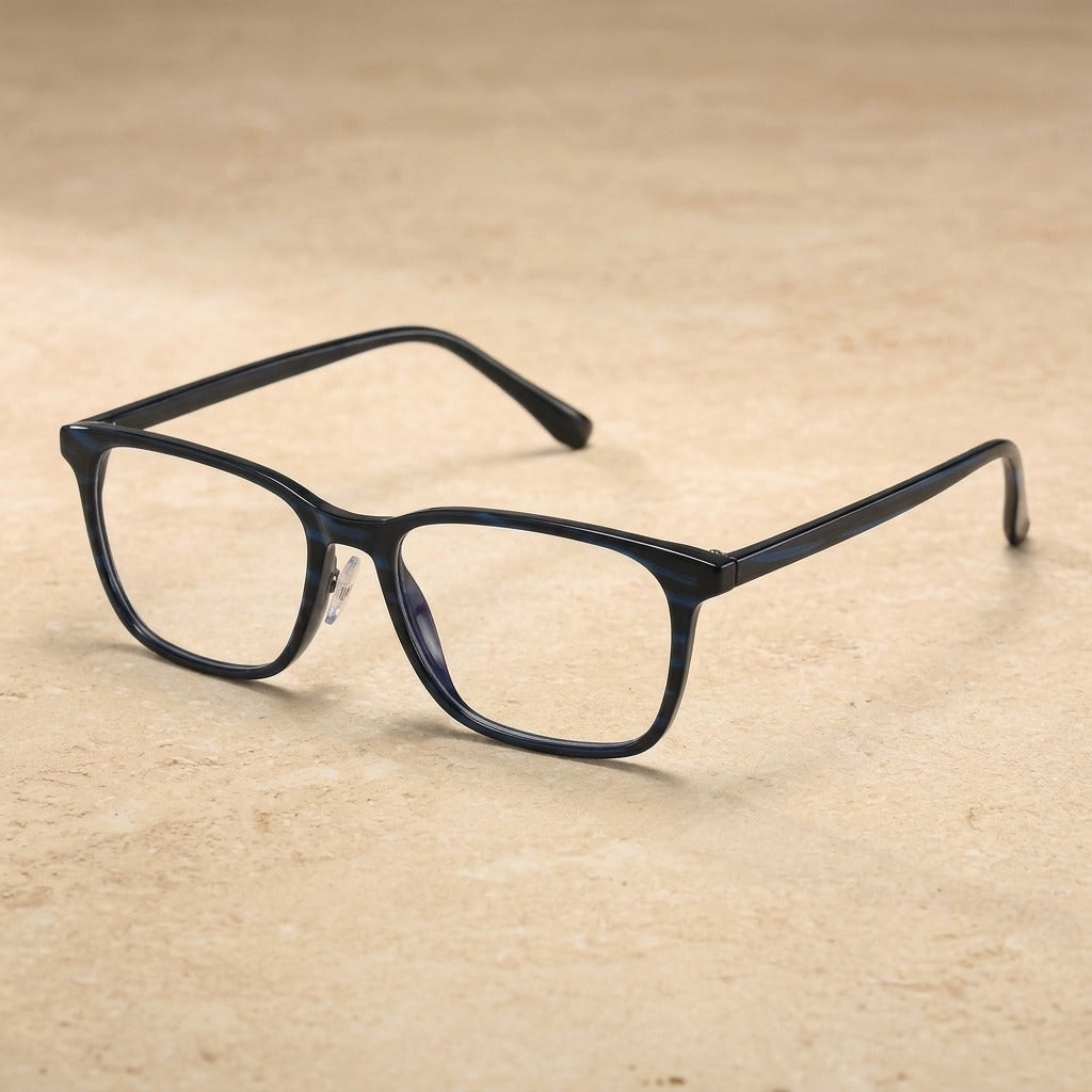 Kocolior Unisex Full Rim Square Tr 90 Acetate Hyperopic Reading Glasses 6919 - Blue