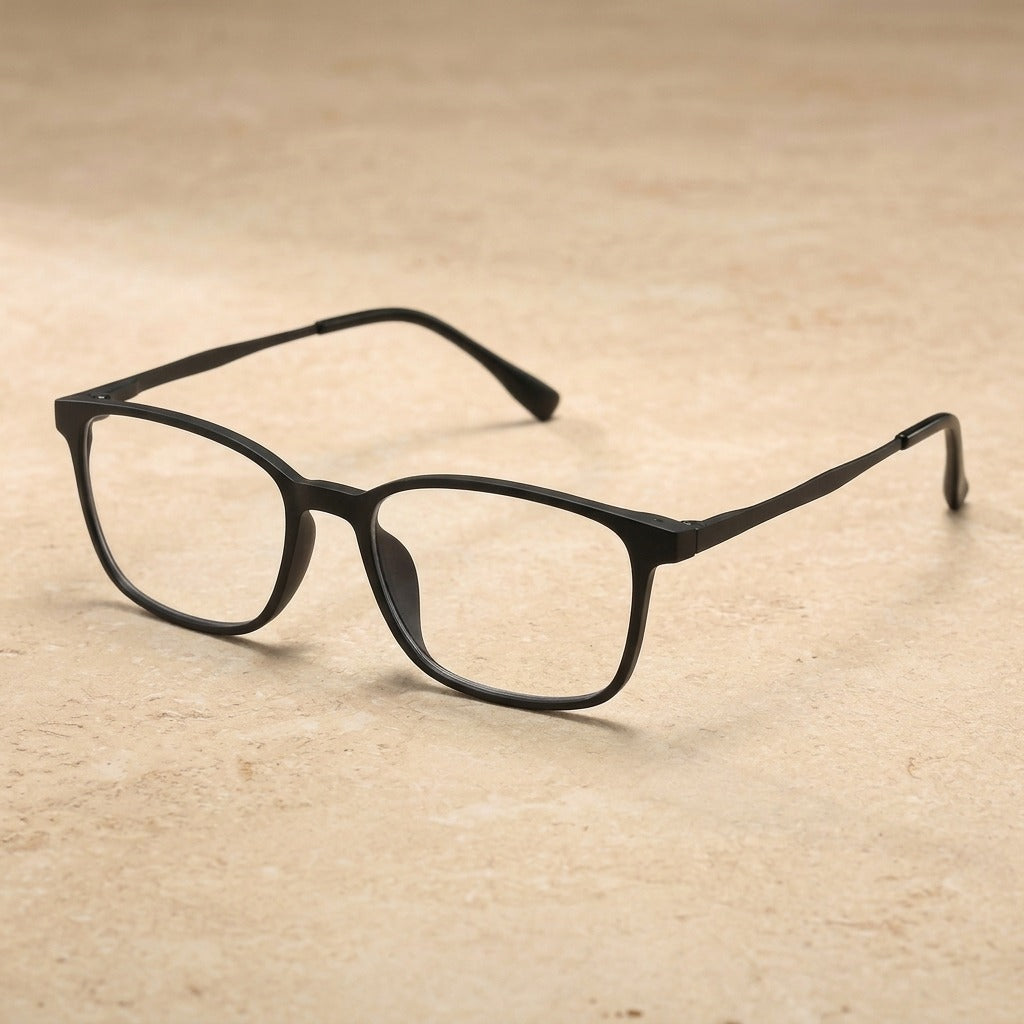 Kocolior Women's Full Rim Small Square Tr 90 Titanium Eyeglasses V1001 - Black