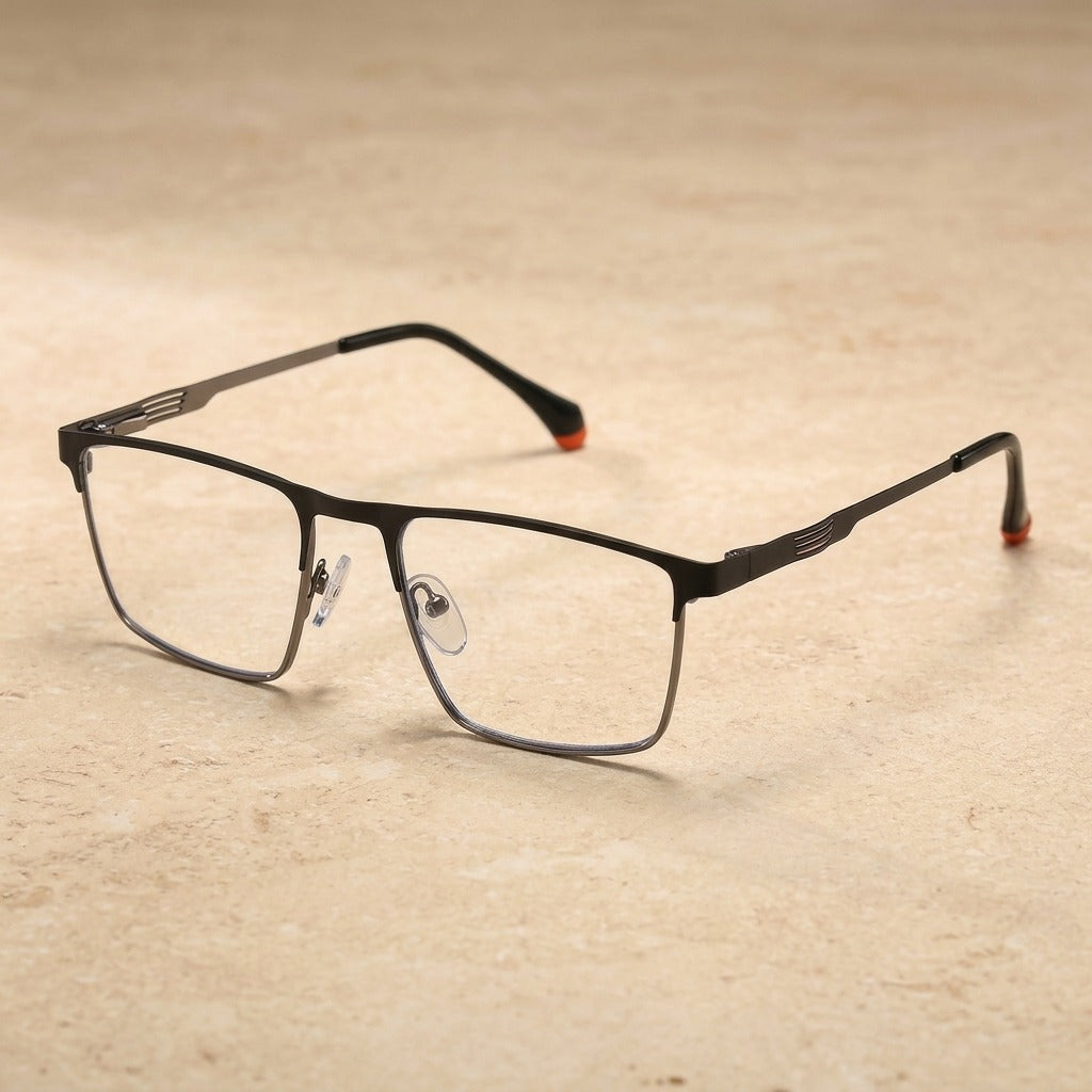 Kocolior Unisex Full Rim Square Alloy Hyperopic Reading Glasses 8835 - Black Gun