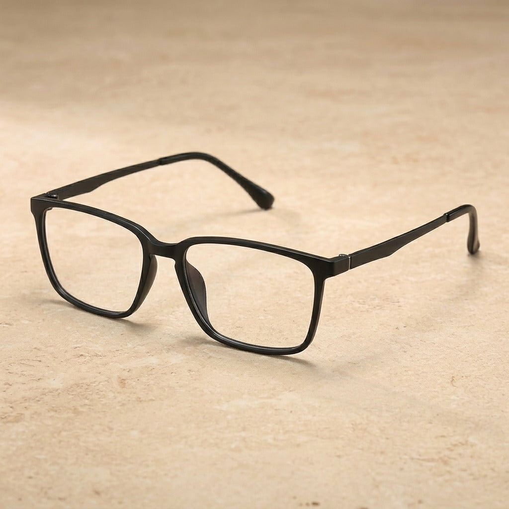 Kocolior Unisex Full Rim Tr 90 Alloy Square Hyperopic Reading Glasses 6010 - Black