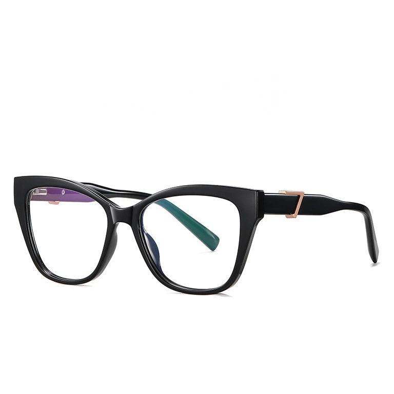 Kocolior Unisex Full Rim Cat Eye Acetate Alloy Hyperopic Reading Glasses C909 - Black / 0