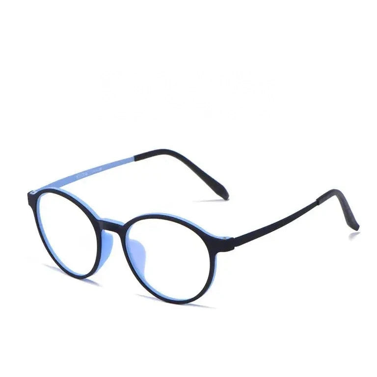 Kocolior Unisex Full Rim Irregular Round Tr 90 Titanium Eyeglasses 1935 - Blue / China