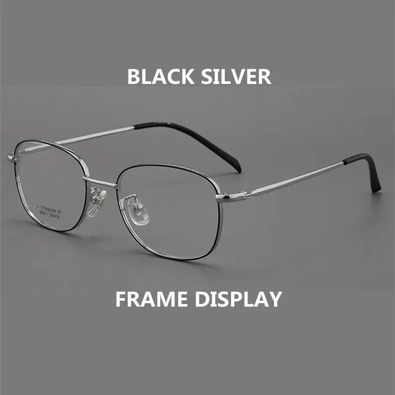 Kocolior Unisex Full Rim Irregular Square Alloy Hyperopic Reading Glasses 80011 - Black Silver