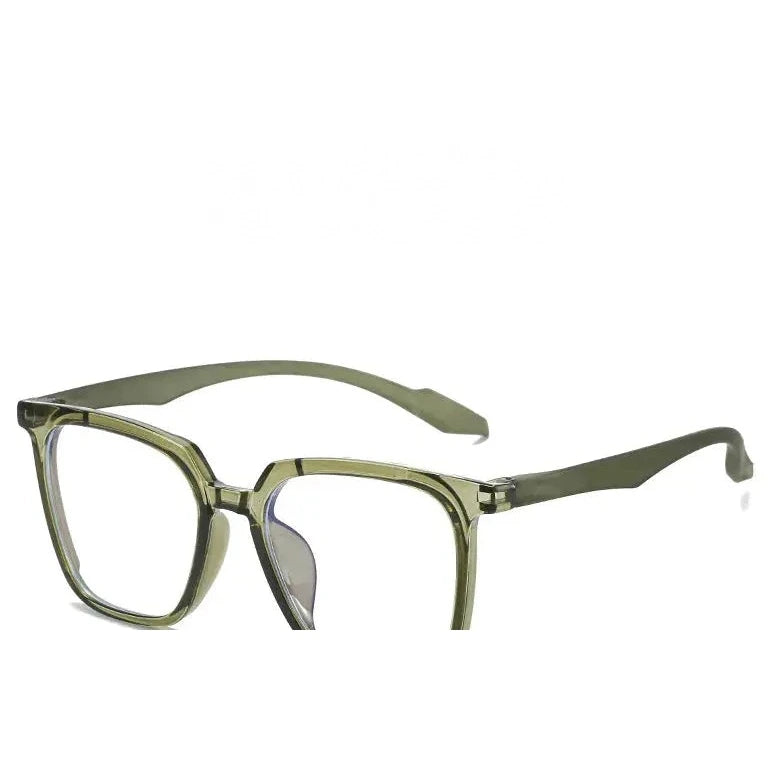Kocolior Unisex Full Rim Large Square Acetate Hyperopic Reading Glasses 81013 - Green / 0