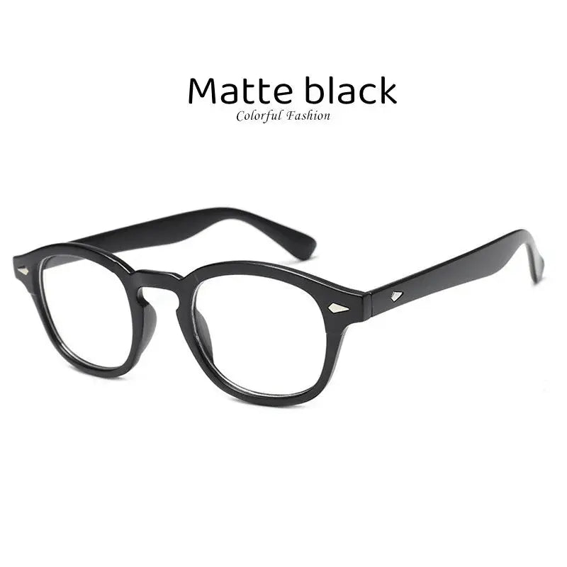 Kocolior Unisex Full Rim Oval Acetate Hyperopic Reading Glasses 3019 - Matte Black