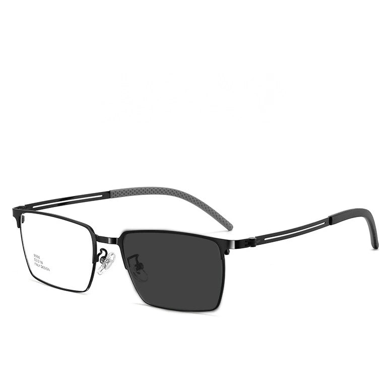 Kocolior Unisex Full Rim Polygon Square Alloy Reading Glasses 79996 - PHOTO Black / +550