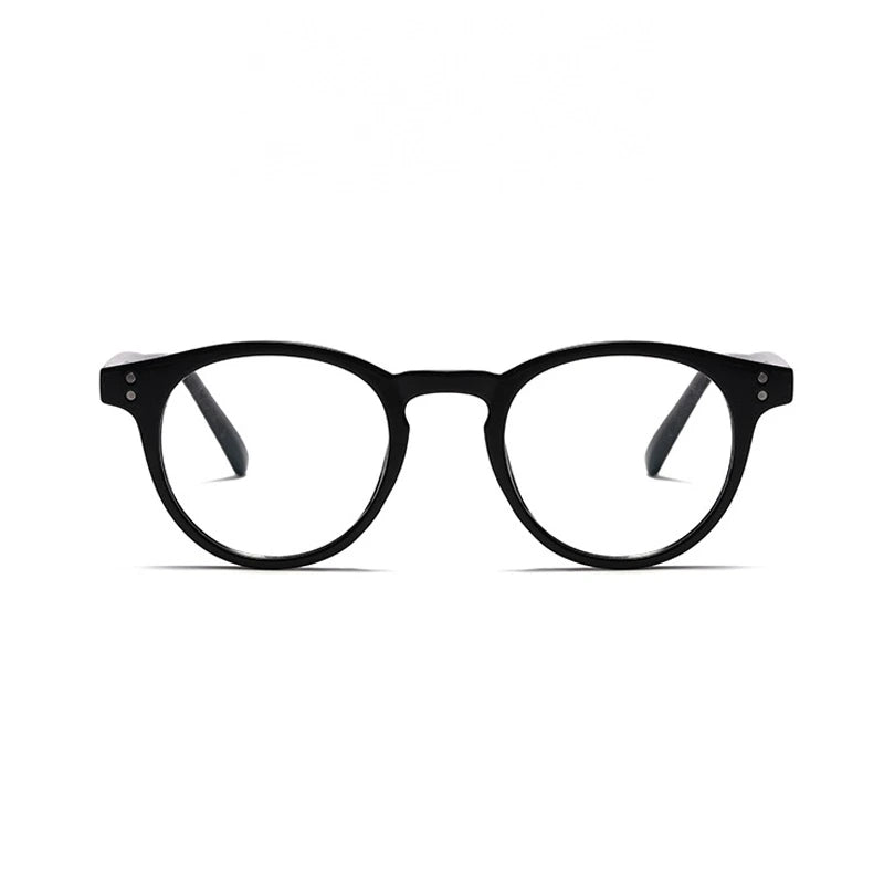 Kocolior Unisex Full Rim Round Acetate Hyperopic Reading Glasses 3313 - Black / 0
