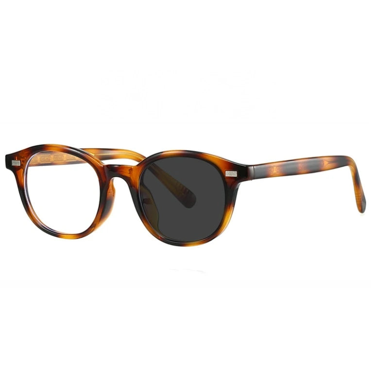Kocolior Unisex Full Rim Round Tr 90 Photochromic Reading Glasses 28017 - PHOTO Leopard / 0