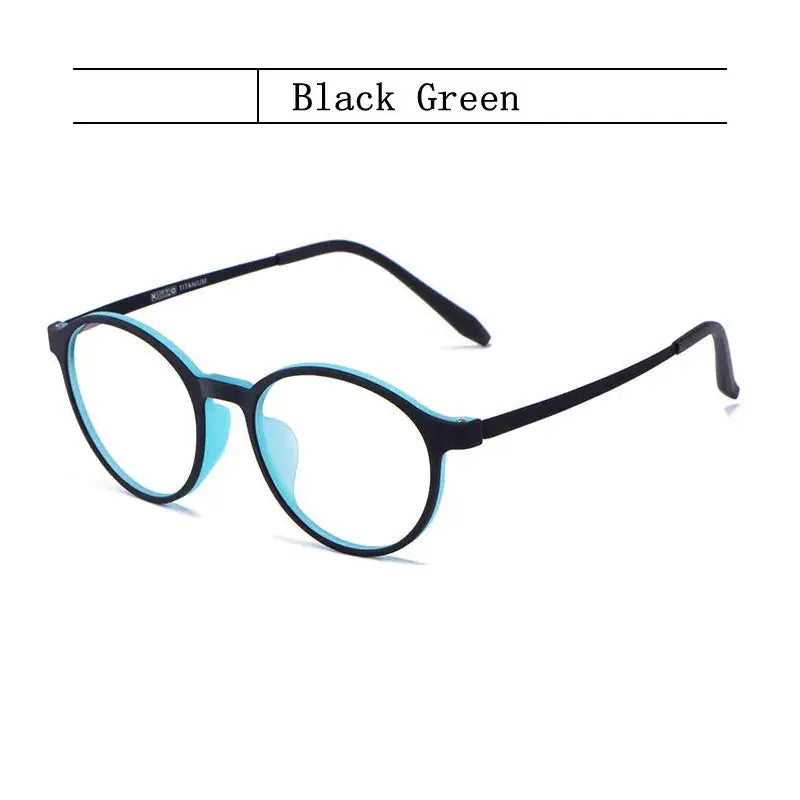 Kocolior Unisex Full Rim Round Tr 90 Titanium Hyperopic Reading Glasses 3050 - Green