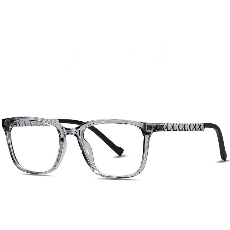 Kocolior Unisex Full Rim Square Acetate Alloy Reading Glasses 70017 - Gray / +125