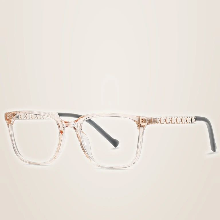 Kocolior Unisex Full Rim Square Acetate Alloy Reading Glasses 70017 - Tea / 0