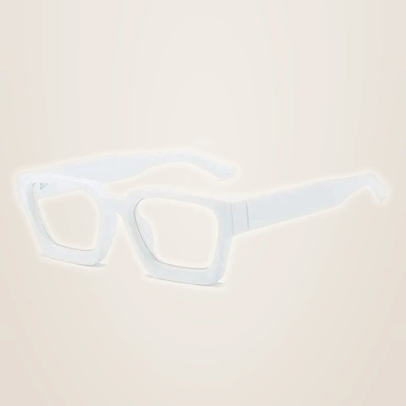 Kocolior Unisex Full Rim Square Acetate Hyperopic Reading Glasses 229402 - White / 0
