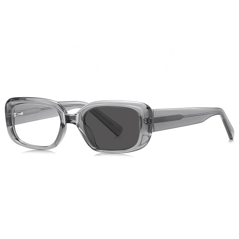 Kocolior Unisex Full Rim Square Acetate Photochromic Reading Glasses 412241 - PHOTO Gray / +50