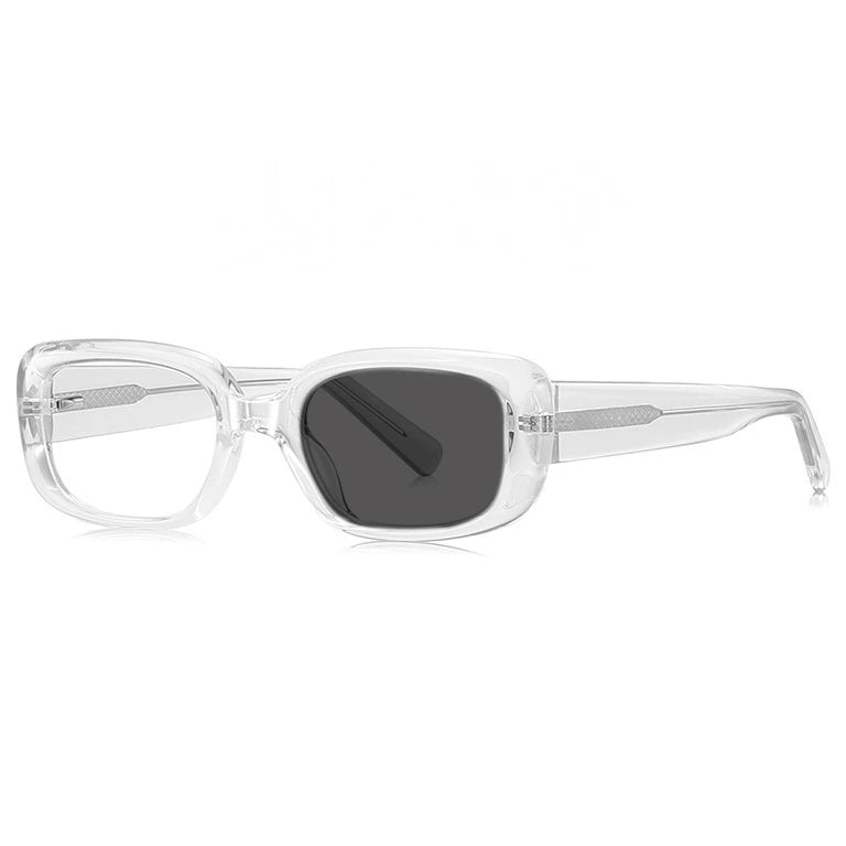 Kocolior Unisex Full Rim Square Acetate Photochromic Reading Glasses 412241 - PHOTO Trans / +325