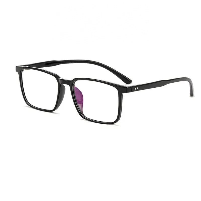 Kocolior Unisex Full Rim Square Acetate Tr 90 Hyperopic Reading Glasses D115 - Black / China / 0