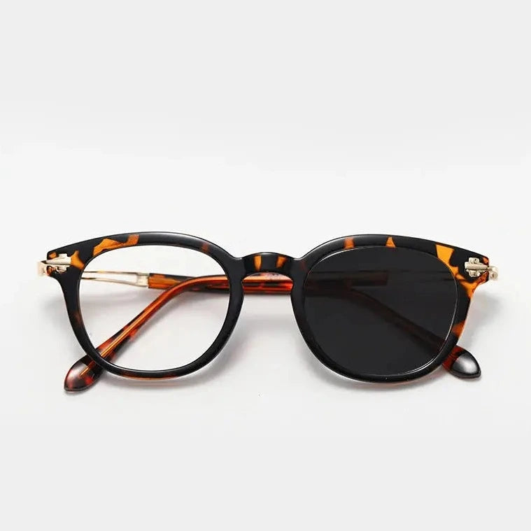 Kocolior Unisex Full Rim Square Alloy Acetate Photochromic  Reading Glasses 86058 - PHOTO Leopard / 0
