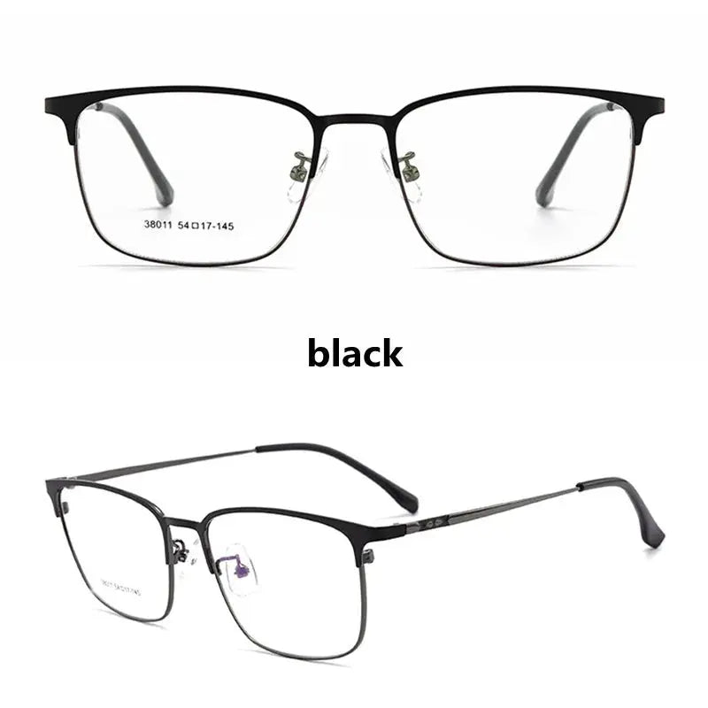 Kocolior Unisex Full Rim Square Alloy Hyperopic Reading Glasses 38011 - Black