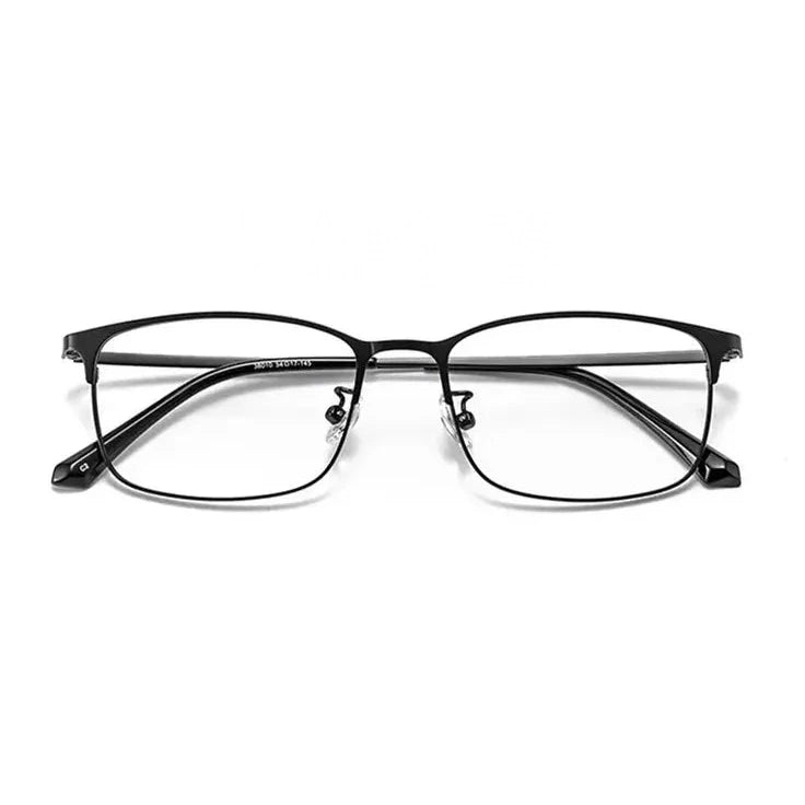 Kocolior Unisex Full Rim Square Alloy Hyperopic Reading Glasses 38010 - Black / +25