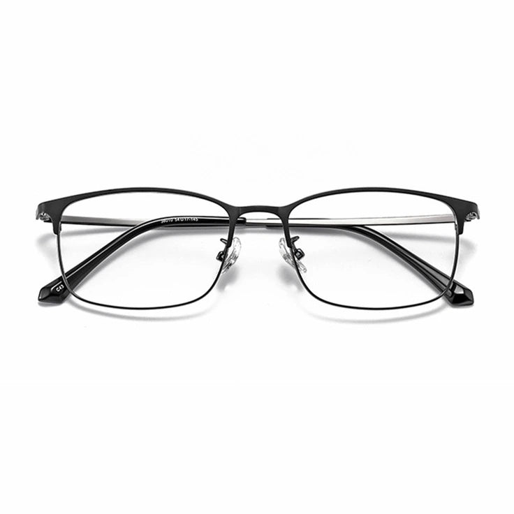 Kocolior Unisex Full Rim Square Alloy Hyperopic Reading Glasses 38010 - Black Gun / +25