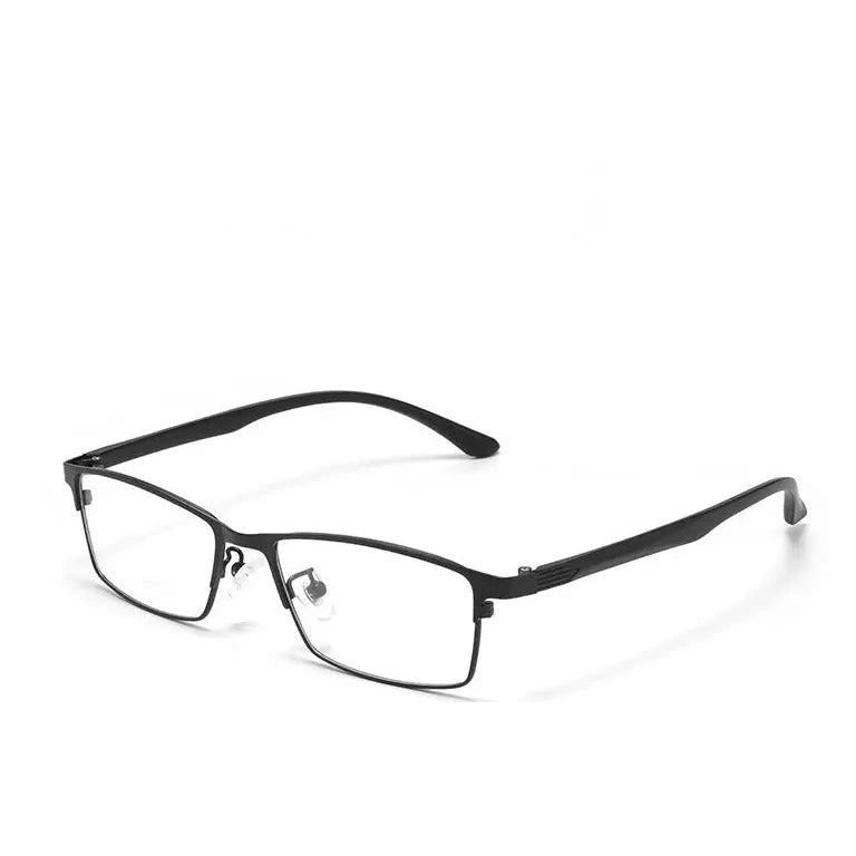 Kocolior Unisex Full Rim Square Alloy Reading Glasses 56198 - Black / +125