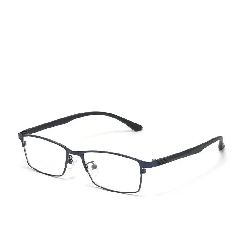 Kocolior Unisex Full Rim Square Alloy Reading Glasses 56198 - Blue / +350
