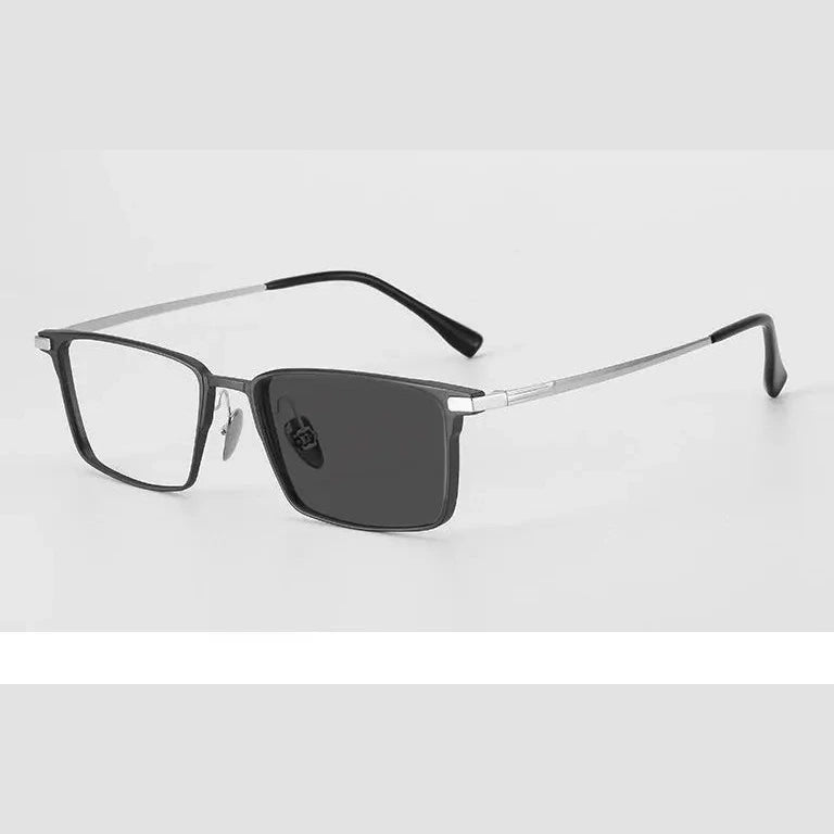 Kocolior Unisex Full Rim Square Aluminum Magnesium Titanium Photochromic Reading Glasses 628003 - PHOTO G S / +25