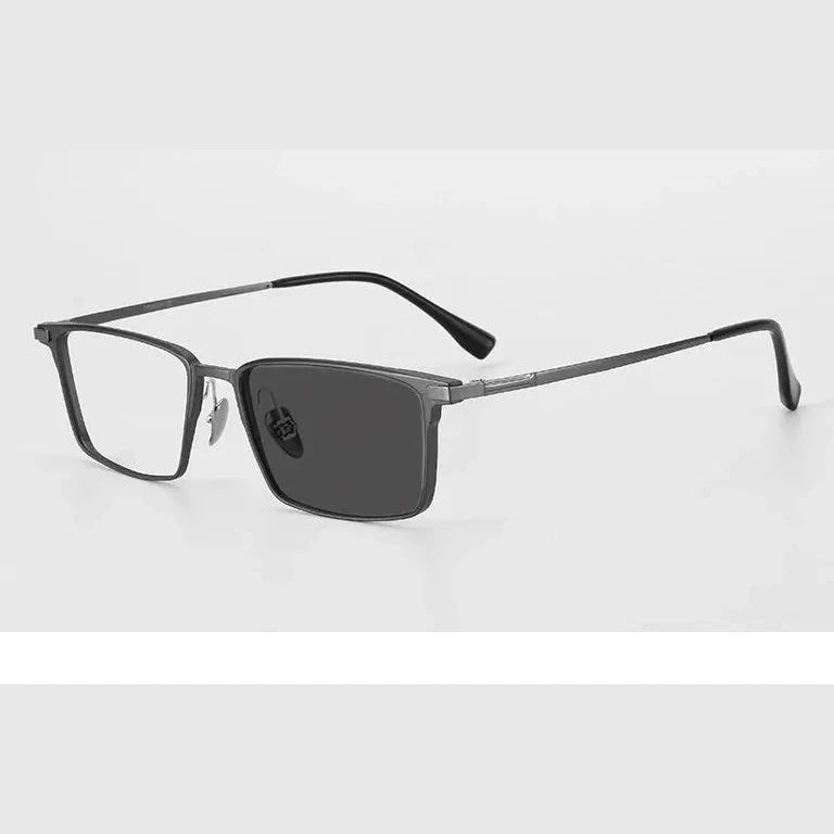 Kocolior Unisex Full Rim Square Aluminum Magnesium Titanium Photochromic Reading Glasses 628003 - PHOTO Gun / +150