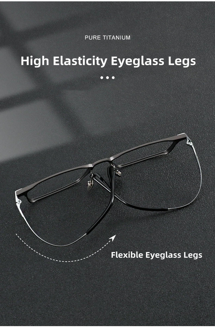 Kocolior Unisex Full Rim Square Aluminum Magnesium Titanium Photochromic Reading Glasses 628003 - Size Chart