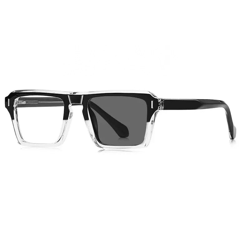 Kocolior Unisex Full Rim Square Brow Line Acetate Photochromic Reading Glasses 511049 - Photochromic B W / CHINA / +100