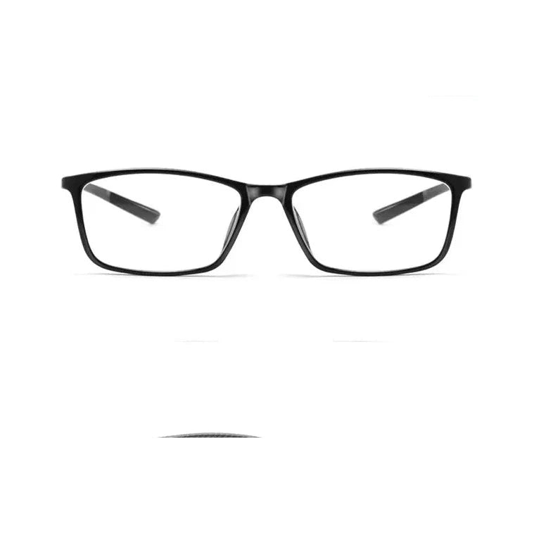 Kocolior Unisex Full Rim Square Carbon Fibre Tr 90 Hyperopic Reading Glasses 0017 - Black / 0