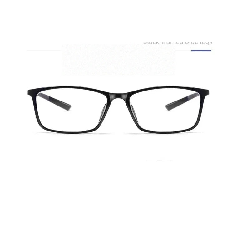 Kocolior Unisex Full Rim Square Carbon Fibre Tr 90 Hyperopic Reading Glasses 0017 - Black Blue / 0