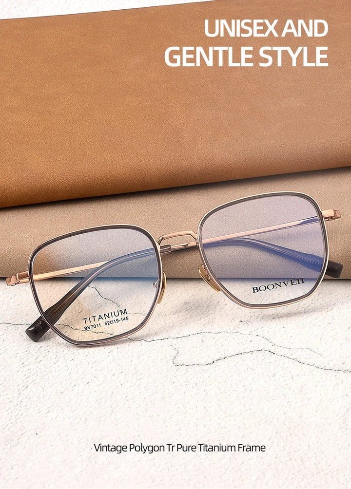 Kocolior Unisex Full Rim Square Titanium Acetate Eyeglasses V7011 - Size Chart