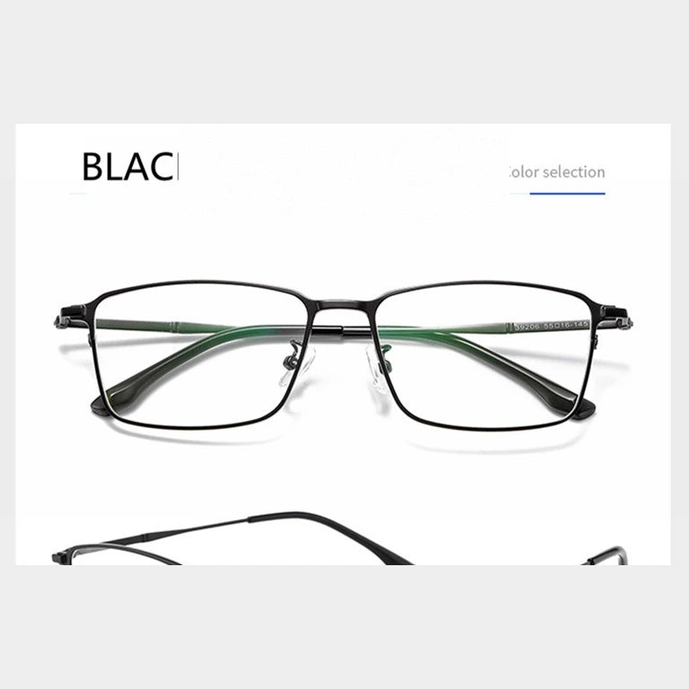 Kocolior Unisex Full Rim Square Titanium Alloy Hyperopic Reading Glasses 39206 - Black / China / 0