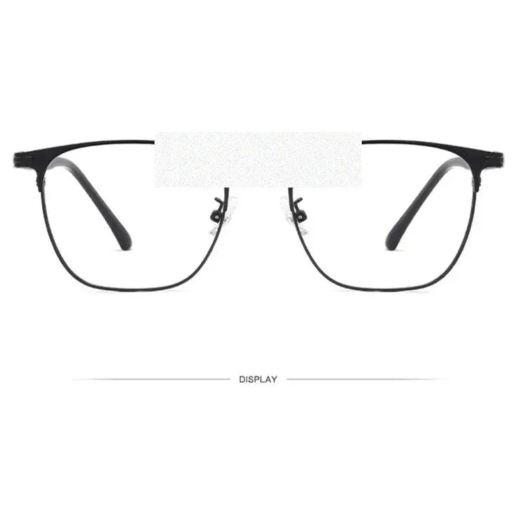 Kocolior Unisex Full Rim Square Titanium Alloy Hyperopic Reading Glasses 6120 - Black / China / 0