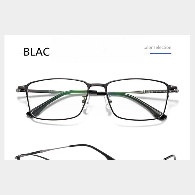 Kocolior Unisex Full Rim Square Titanium Alloy Hyperopic Reading Glasses 39206 - Black Gun / China / 0