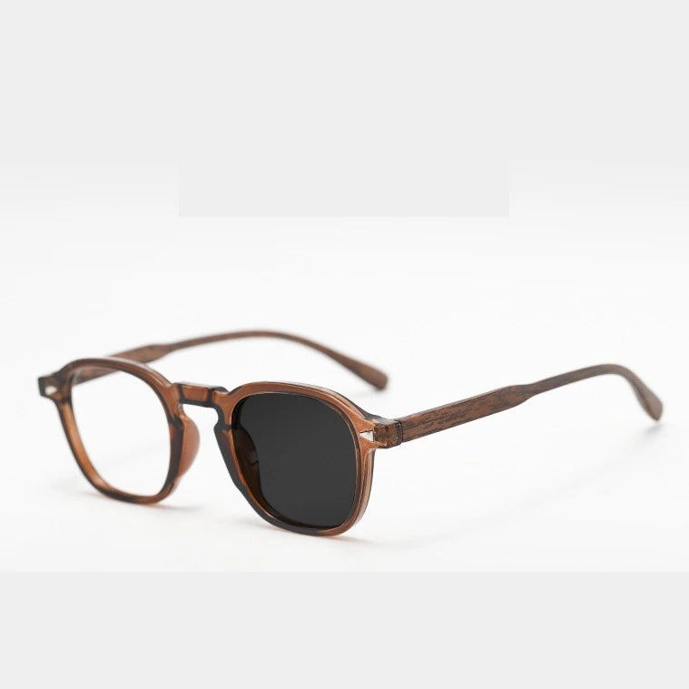 Kocolior Unisex Full Rim Square Tr 90 Alloy Photochromic Reading Glasses 75261 - PHOTO Tea / Myopia-450