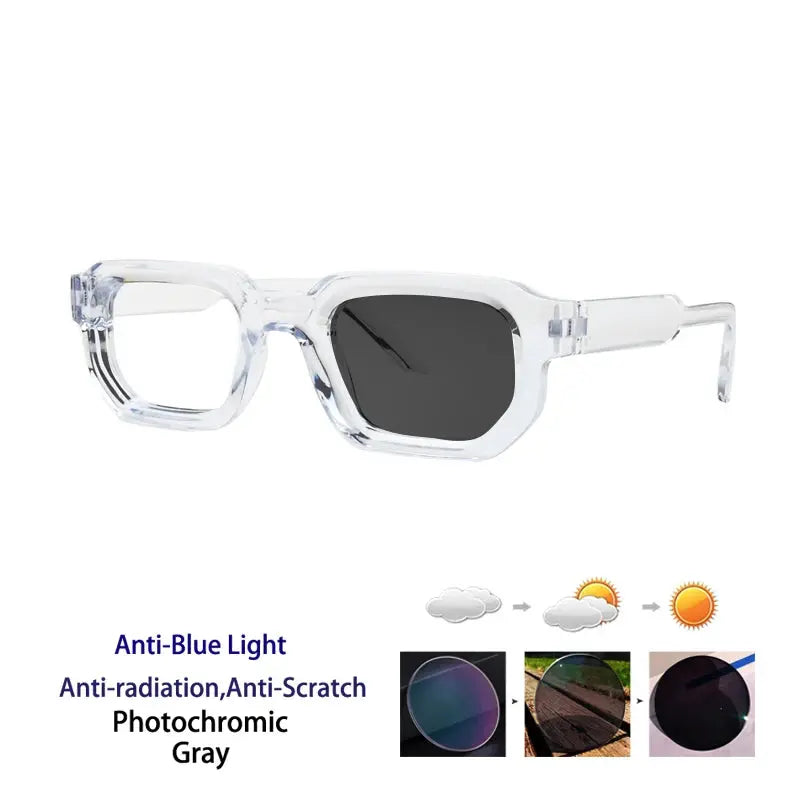 Kocolior Unisex Full Rim Square  Tr 90 Alloy Reading Glasses 71853 - PHOTO Transparent