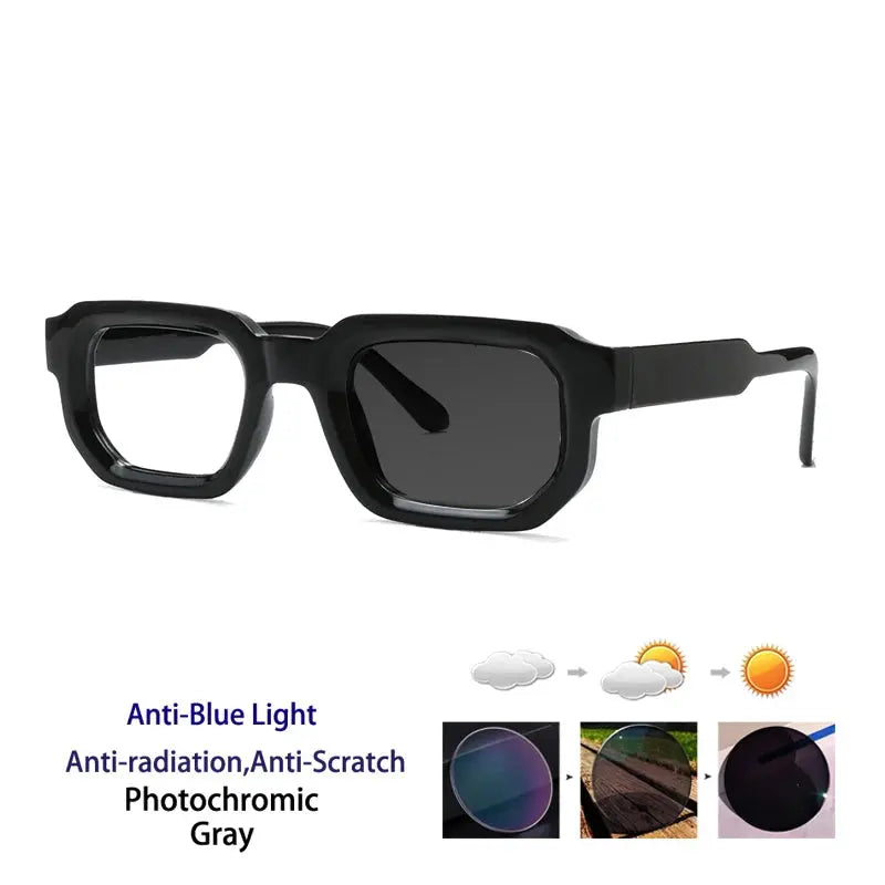 Kocolior Unisex Full Rim Square  Tr 90 Alloy Reading Glasses 71853 - PHOTO Black
