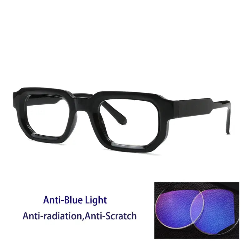 Kocolior Unisex Full Rim Square  Tr 90 Alloy Reading Glasses 71853 - Black