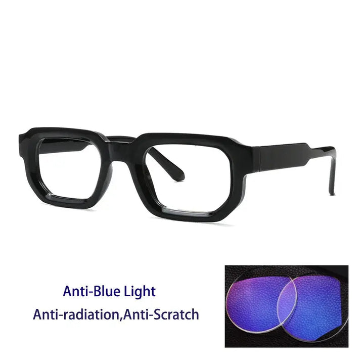 Kocolior Unisex Full Rim Square  Tr 90 Alloy Reading Glasses 71853 - Black