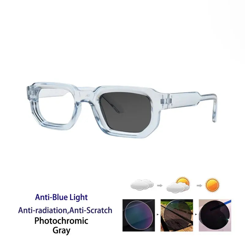 Kocolior Unisex Full Rim Square  Tr 90 Alloy Reading Glasses 71853 - PHOTO Blue