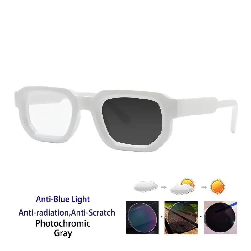 Kocolior Unisex Full Rim Square  Tr 90 Alloy Reading Glasses 71853 - PHOTO White