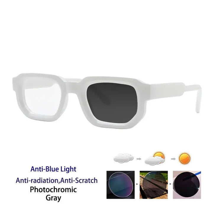 Kocolior Unisex Full Rim Square  Tr 90 Alloy Reading Glasses 71853 - PHOTO White
