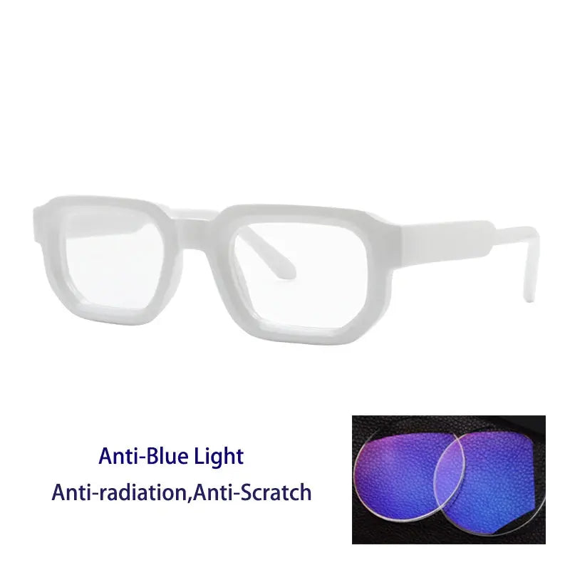 Kocolior Unisex Full Rim Square  Tr 90 Alloy Reading Glasses 71853 - White