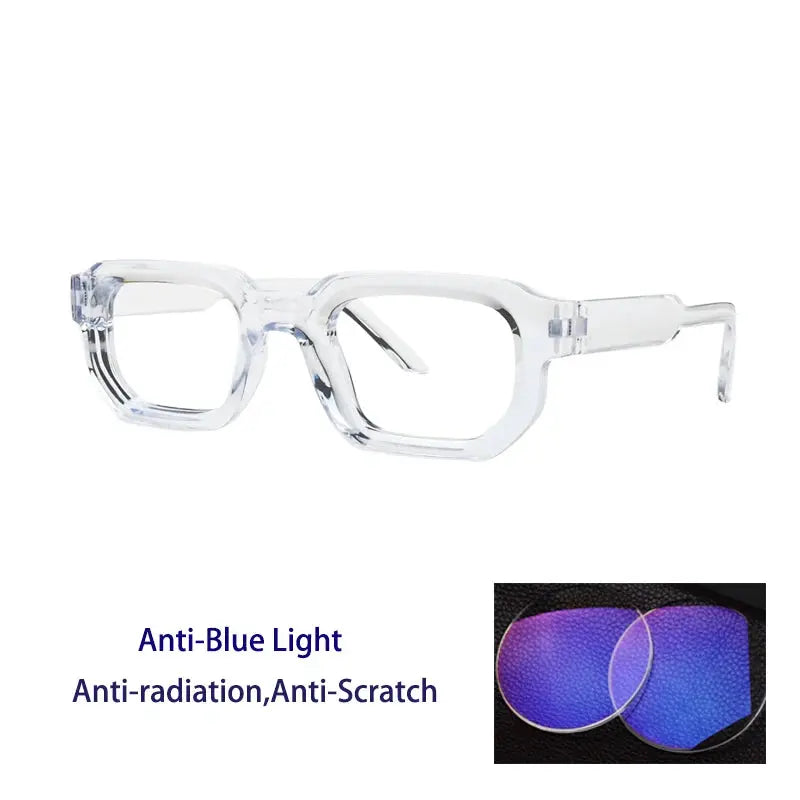 Kocolior Unisex Full Rim Square  Tr 90 Alloy Reading Glasses 71853 - Transparent